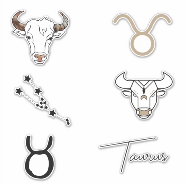 Taurus the Bull birthday astrology zodiac black  Sticker (Front)