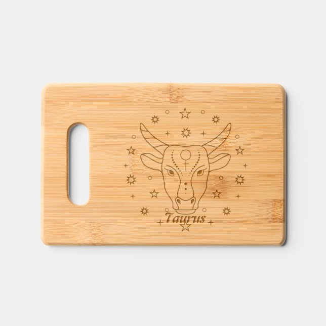 Taurus, The Bull Engraved Cutting Board (Front)