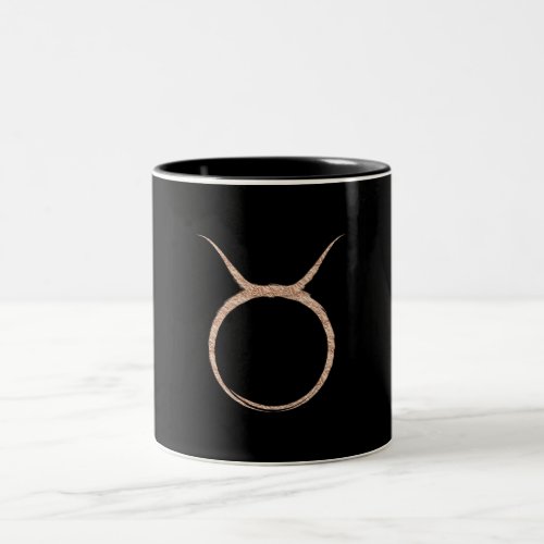 TAURUS The Bull Pink Rose Gold Astrology Zodiac  Two_Tone Coffee Mug