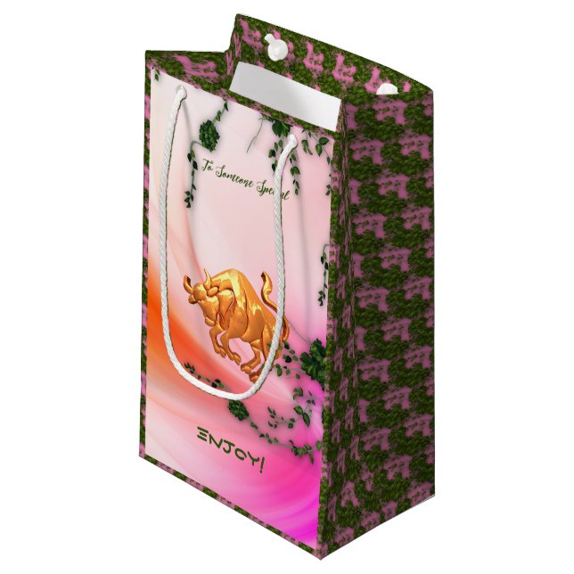 Taurus — The Bull Small Gift Bag (Front Angled)