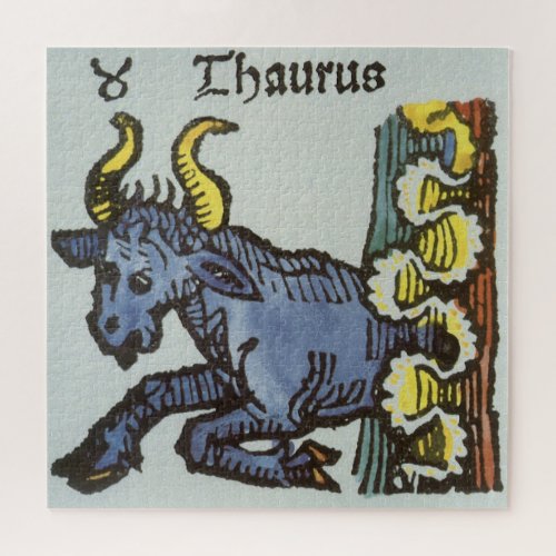 Taurus the Bull Vintage Signs of the Zodiac Jigsaw Puzzle