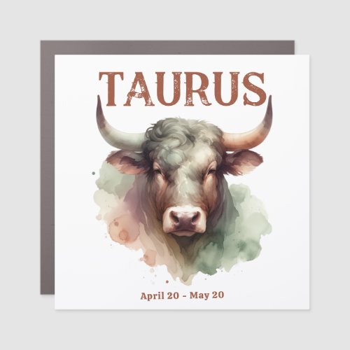 Taurus the Bull Watercolor Zodiac Earth Sign