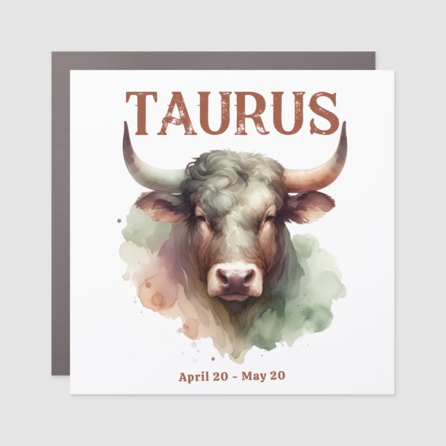 Taurus the Bull Watercolor Zodiac Earth Sign (Front)