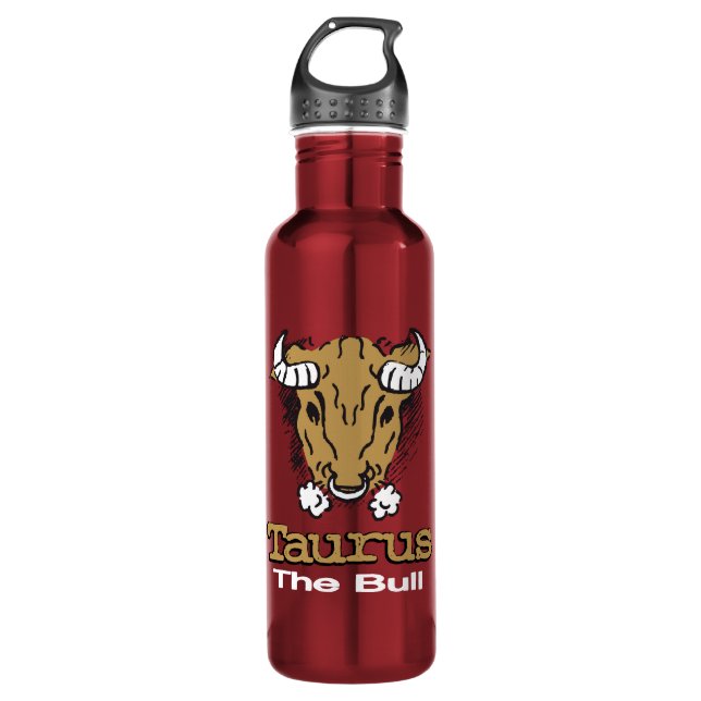 Taurus The bull zodiac astrological drinks bottle (Front)