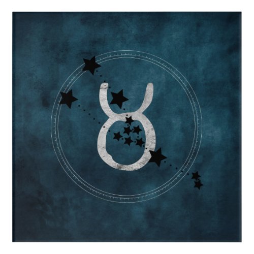 Taurus the bull zodiac constellation distressed acrylic print