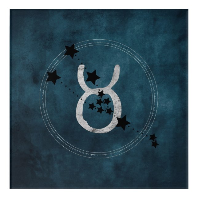Taurus the bull zodiac constellation distressed acrylic print (Front)