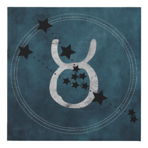 Taurus the bull zodiac constellation distressed fa faux canvas print