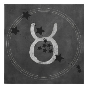 Taurus the bull zodiac constellation distressed faux canvas print