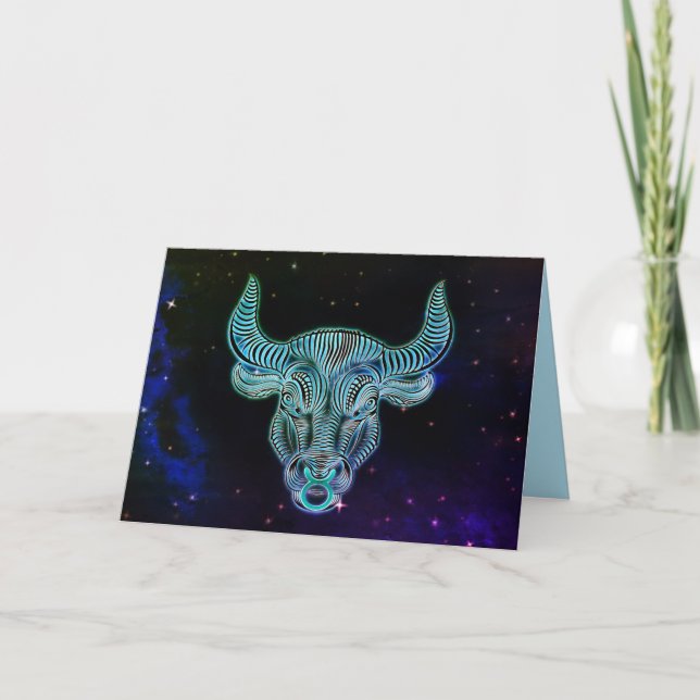 taurus the bull zodiac greeting card (Front)