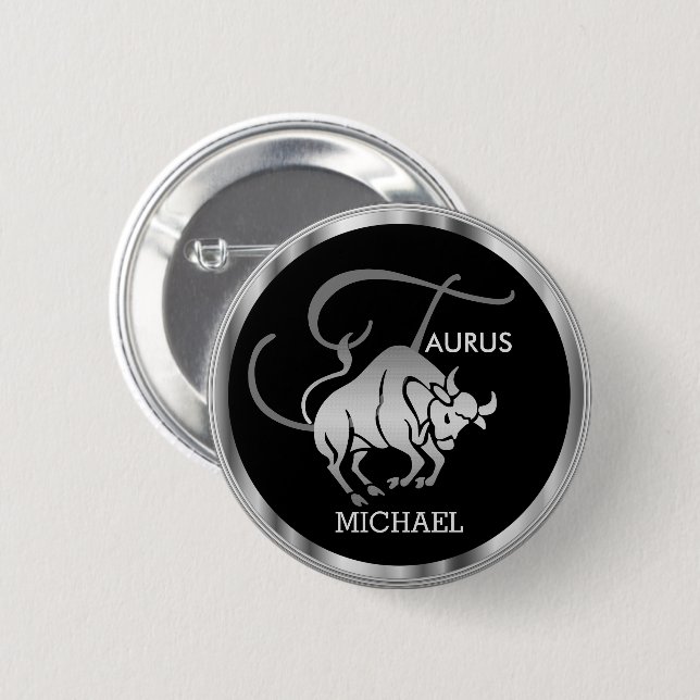 Taurus ♉ the Bull - Zodiac Horoscope Button (Front & Back)