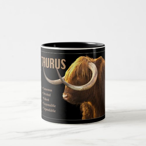 Taurus the Bull Zodiac Mug with Characteristics