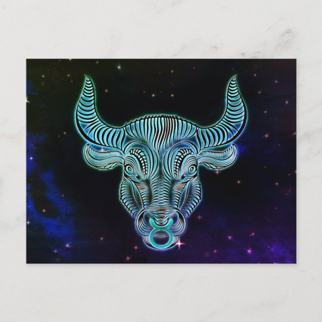 taurus the bull zodiac postcard (Front)