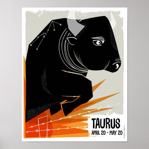 Taurus the Bull Zodiac Poster