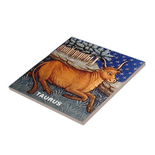 Taurus the Bull Zodiac Sign Birthday Party Ceramic Tile