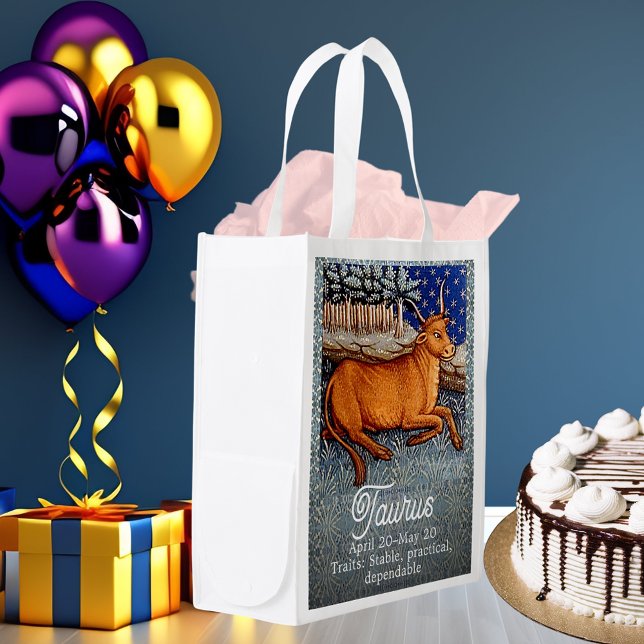 Taurus the Bull Zodiac Sign Birthday Party Grocery Bag (Taurus the Bull Zodiac Sign Birthday Party Grocery Bag)