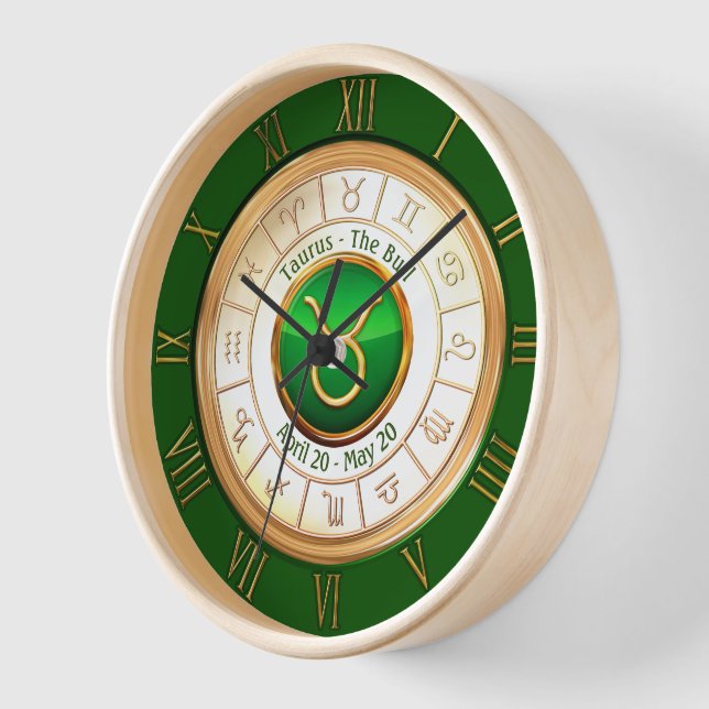 Taurus - The Bull Zodiac Sign Clock (Angle)