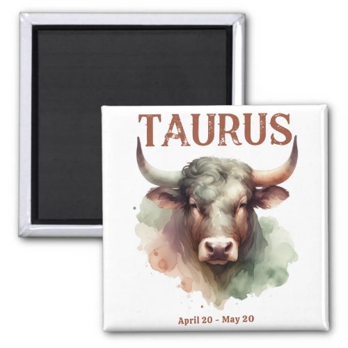 Taurus the Bull Zodiac Sign Custom Birth Date Magnet