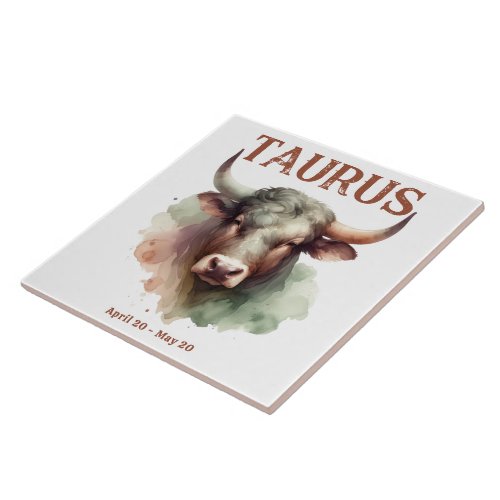Taurus the Bull Zodiac Sign Custom Birthday Ceramic Tile