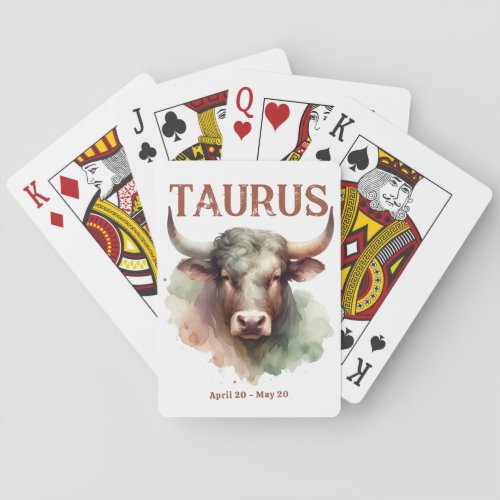 Taurus the Bull Zodiac Sign Custom Birthday Playing Cards