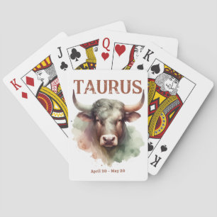 Taurus the Bull Zodiac Sign Custom Birthday Poker Cards