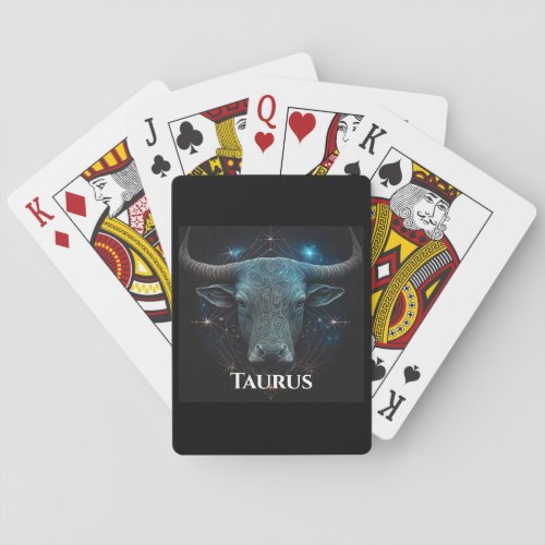 Taurus The Bull Zodiac Sign Playing Cards