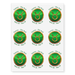 Taurus - The Bull Zodiac Sign Temporary Tattoos
