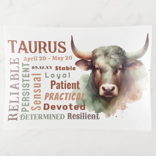 Taurus the Bull Zodiac Sign Traits Birthday Trinket Tray