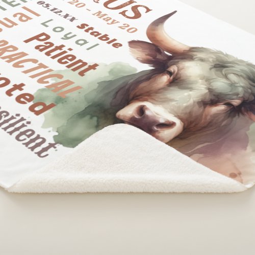 Taurus the Bull Zodiac Sign Traits Custom Sherpa Blanket