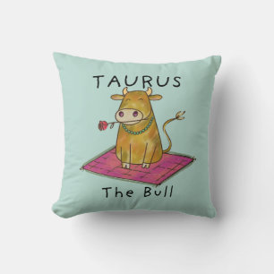 Taurus the Bull zodiac star constellation Throw Pillow