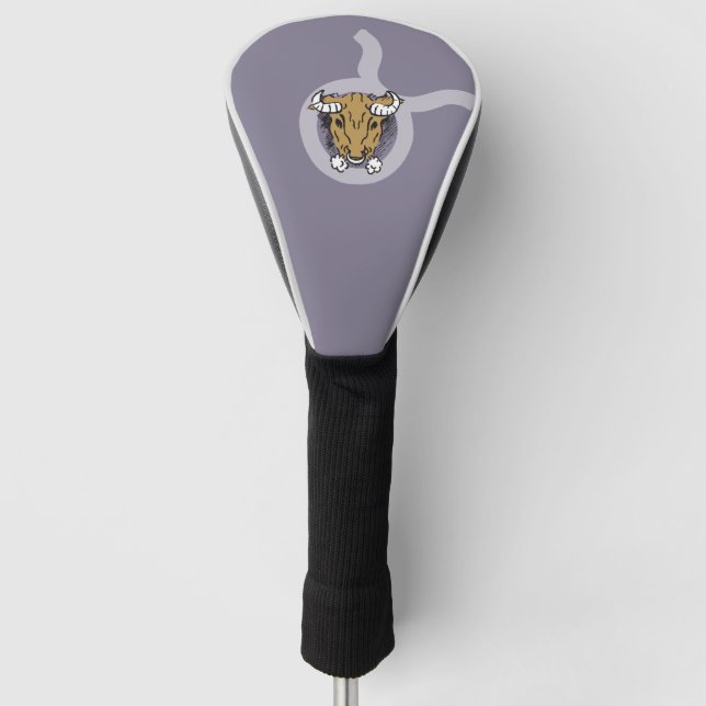 Taurus the bull zodiac star sign golf cover (Front)