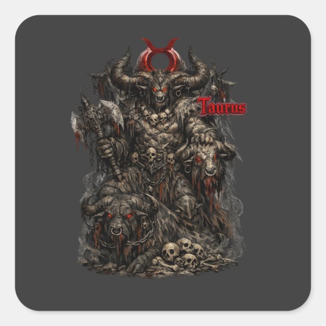 Taurus — The Infernal Warlord Square Sticker (Front)