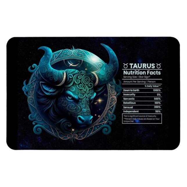 Taurus-Themed Nutritional Value  Magnet (Horizontal)