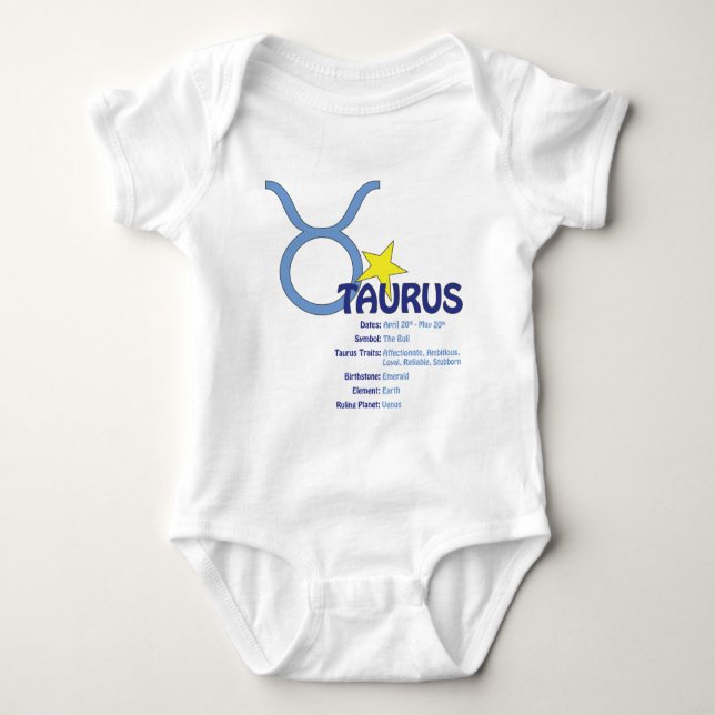 Taurus Traits Baby Baby Bodysuit (Front)