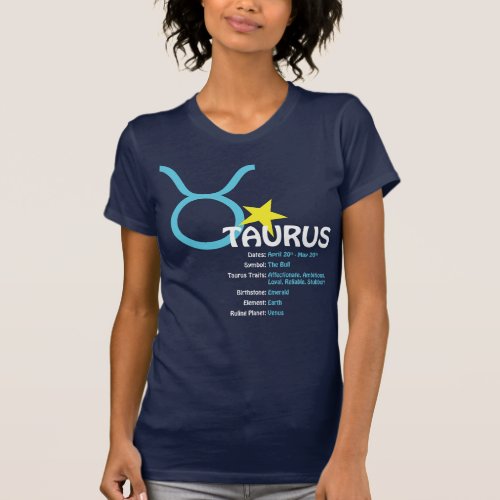 Taurus Traits Ladies Dark T_Shirt