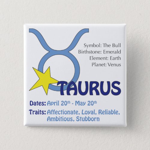 Taurus Traits Square Button