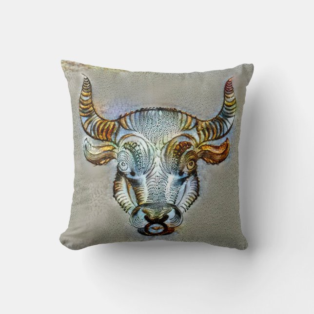 Taurus Venice Throw Pillow (Front)