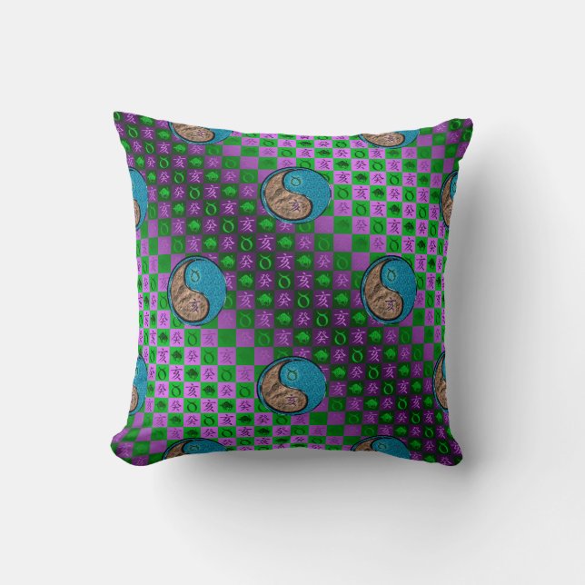 Taurus & Water Boar Throw Pillow (Front)