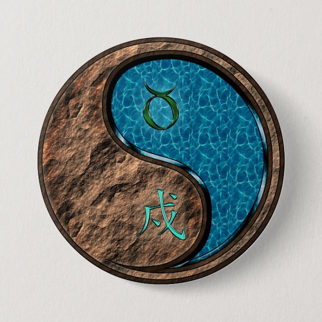 Taurus & Water Dog Button (Front)