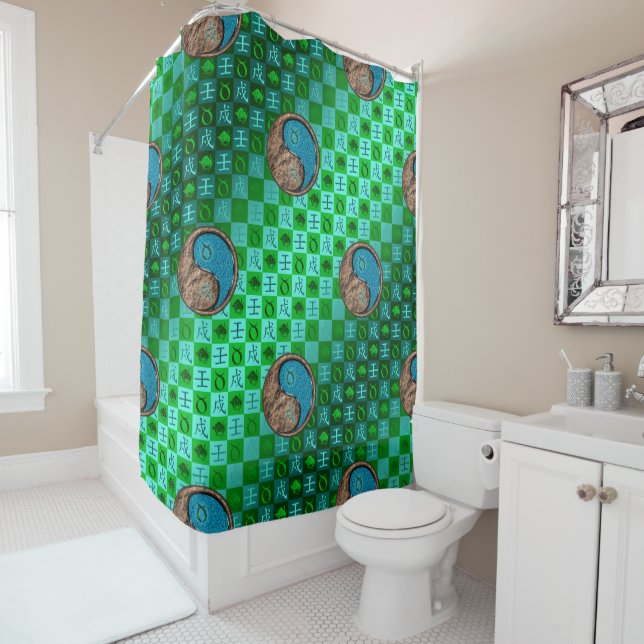 Taurus & Water Dog Shower Curtain (In Situ)