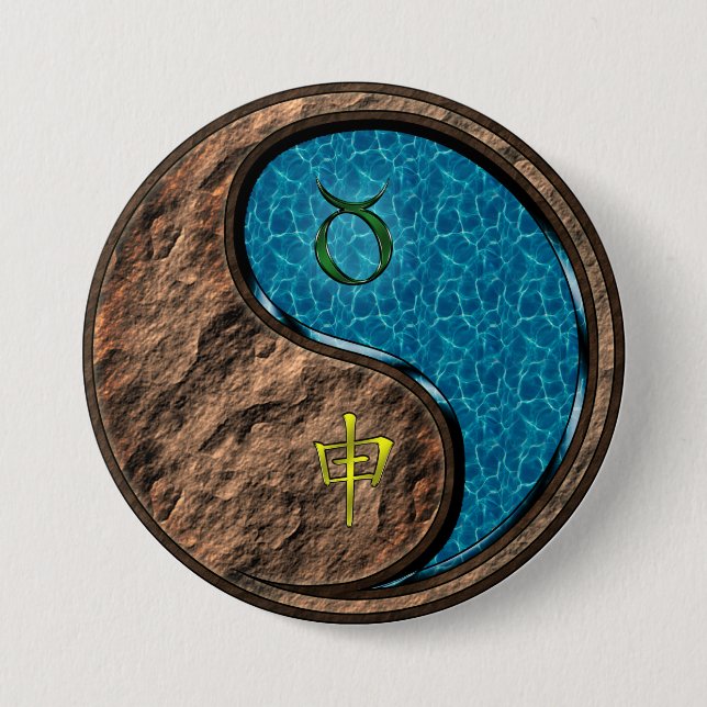Taurus & Water Monkey Button (Front)