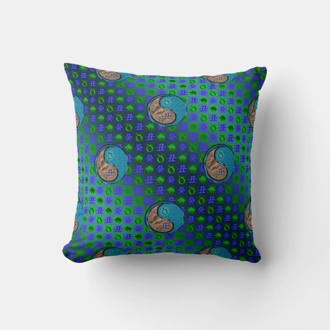 Taurus & Water Ox Throw Pillow (Front)