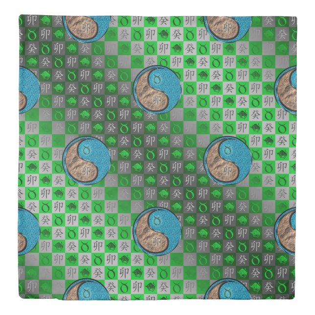 Taurus & Water Rabbit Duvet Cover (Front)