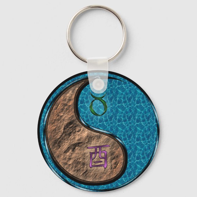 Taurus & Water Rooster Keychain (Front)