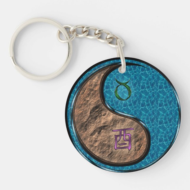 Taurus & Water Rooster Keychain (Front)