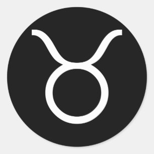 taurus white classic round sticker