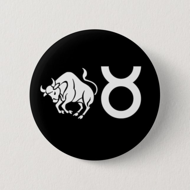 Taurus with Symbol Pinback Button (Front)