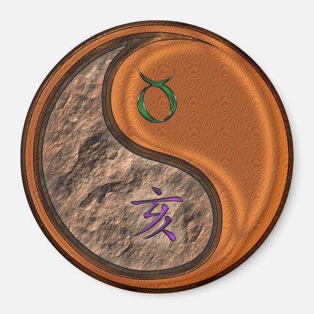 Taurus & Wood Boar Magnet (Front)