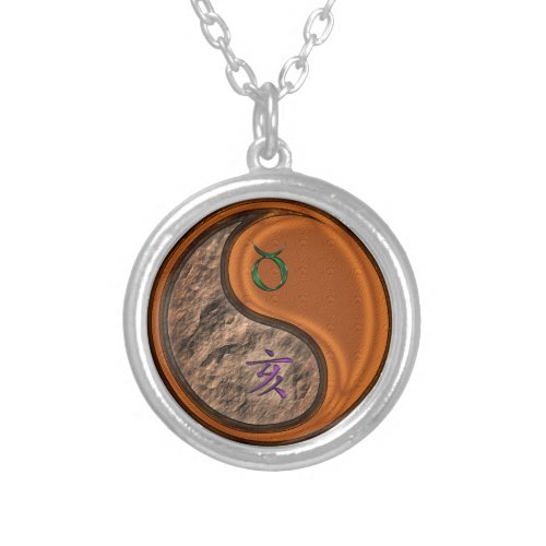 Taurus Wood Boar Silver Plated Necklace