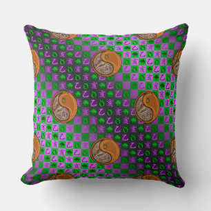 Taurus & Wood Boar Throw Pillow