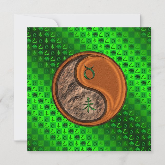 Taurus & Wood Goat Card (Front)
